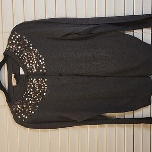 THE LOFT Gray Button up cardigan  Large